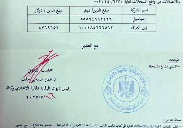 ديوان الرقابة المالية يخاطب البرلمان بشأن ديون شركات الهاتف النقال بالمليارات