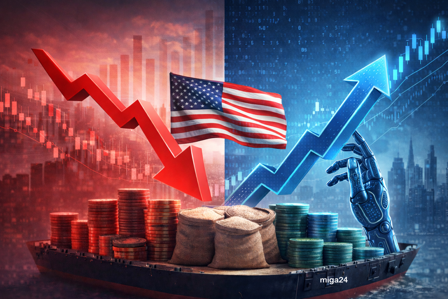 بلومبرغ: تباين حاد في أداء الأسهم الأميركية خلال 2025 مع صعود شركات الذكاء الاصطناعي.